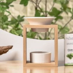 Budget 😀 Zen'Arôme Senteurs Brûle Parfum Arina En Céramique Et Bambou 🎉 -Huiles essentielles || Lanternes || Diffuseurs de parfums Soldes brule parfum arina en ceramique et bambou 4