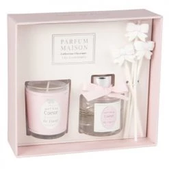 Sortie 🧨 Maisons Du Monde Senteurs Coffret Bougie Parfumée 50g Et Diffuseur De Parfum Cœur De Fleur 30 ML ❤️