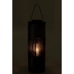 Meilleure affaire 🌟 LANADECO Lanternes Lanterne Bambou Noir H80cm ✔️ -Huiles essentielles || Lanternes || Diffuseurs de parfums Soldes lanterne bambou noir h80cm 2