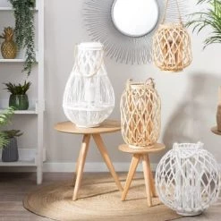 Offres 🧨 Beliani Lanternes Lanterne Blanche ❤️ -Huiles essentielles || Lanternes || Diffuseurs de parfums Soldes lanterne blanche 1