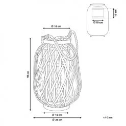 Remise ⭐ Beliani Lanternes Lanterne Bois Clair H40cm 😀 -Huiles essentielles || Lanternes || Diffuseurs de parfums Soldes lanterne bois clair h40cm 4