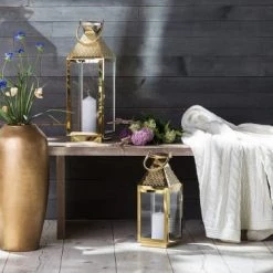 Promo 🎉 Beliani Lanternes Lanterne Cuivrée 55 Cm 🌟 -Huiles essentielles || Lanternes || Diffuseurs de parfums Soldes lanterne cuivree 55 cm 1