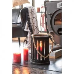 De gros 🌟 LANADECO Lanternes Lanterne Cylindrique Paulownia/corde Noir H69cm 🎉 -Huiles essentielles || Lanternes || Diffuseurs de parfums Soldes lanterne cylindrique paulownia corde noir h69cm 2