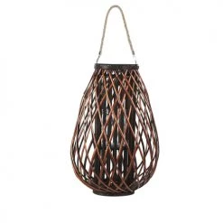 Bon marché 🛒 Beliani Lanternes Lanterne Décorative Marron En Bois De Saule 60 Cm 🎉 -Huiles essentielles || Lanternes || Diffuseurs de parfums Soldes lanterne decorative marron en bois de saule 60 cm 2