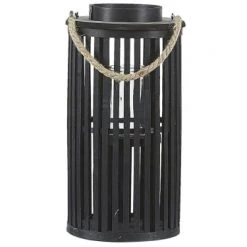Meilleure vente ❤️ Beliani Lanternes Lanterne Décorative Noire En Bois De Saule 40 Cm ❤️
