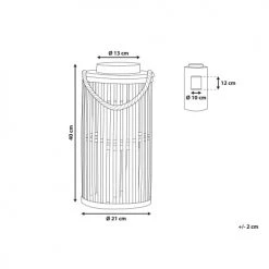 Meilleure vente ❤️ Beliani Lanternes Lanterne Décorative Noire En Bois De Saule 40 Cm ❤️ -Huiles essentielles || Lanternes || Diffuseurs de parfums Soldes lanterne decorative noire en bois de saule 40 cm 5