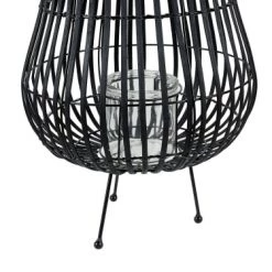 Bon marché 😍 Beliani Lanternes Lanterne Décorative Noire En Bois De Saule H44cm 👍 -Huiles essentielles || Lanternes || Diffuseurs de parfums Soldes lanterne decorative noire en bois de saule h44cm 5