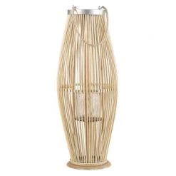 Meilleure vente ⭐ Beliani Lanternes Lanterne En Bois Clair 72 Cm 👏