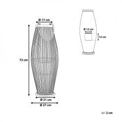 Meilleure vente ⭐ Beliani Lanternes Lanterne En Bois Clair 72 Cm 👏 -Huiles essentielles || Lanternes || Diffuseurs de parfums Soldes lanterne en bois clair 72 cm 4