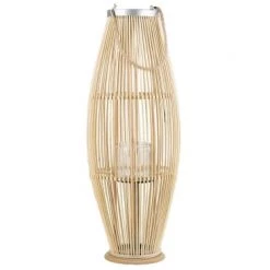 Les meilleures critiques de 😉 Beliani Lanternes Lanterne En Bois Clair 84 Cm ❤️