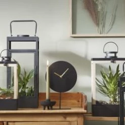 Promo 👍 Mica Decorations Lanternes Lanterne En Bois Et Métal Noir H33,5 👍 -Huiles essentielles || Lanternes || Diffuseurs de parfums Soldes lanterne en bois et metal noir h33 5 2