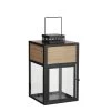 Offres ⌛ Mica Decorations Lanternes Lanterne En Bois Et Métal Noir H35 💯