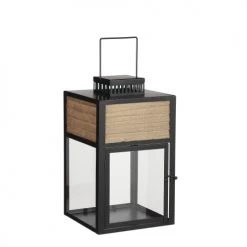 Offres ⌛ Mica Decorations Lanternes Lanterne En Bois Et Métal Noir H35 💯