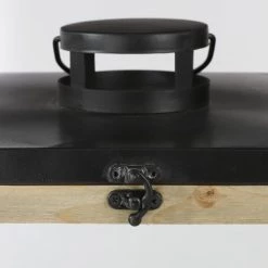 Grosses soldes 🥰 Mica Decorations Lanternes Lanterne En Bois Et Métal Noir H37,5 🌟 -Huiles essentielles || Lanternes || Diffuseurs de parfums Soldes lanterne en bois et metal noir h37 5 2