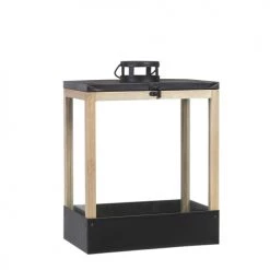 Grosses soldes 🥰 Mica Decorations Lanternes Lanterne En Bois Et Métal Noir H37,5 🌟