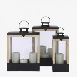 Grosses soldes 🥰 Mica Decorations Lanternes Lanterne En Bois Et Métal Noir H37,5 🌟 -Huiles essentielles || Lanternes || Diffuseurs de parfums Soldes lanterne en bois et metal noir h37 5 5
