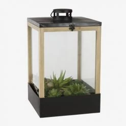 Meilleur prix ⌛ Mica Decorations Lanternes Lanterne En Bois Et Métal Noir H42 ❤️ -Huiles essentielles || Lanternes || Diffuseurs de parfums Soldes lanterne en bois et metal noir h42 3