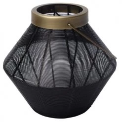 Sortie 🤩 Zago Lanternes Lanterne En Fer Finition Noire Et Laiton Antique 🧨