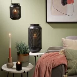 Sortie ❤️ Mica Decorations Lanternes Lanterne En Métal Noir H23 🔥 -Huiles essentielles || Lanternes || Diffuseurs de parfums Soldes lanterne en metal noir h23 1