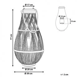 Promo ⌛ Beliani Lanternes Lanterne Noire 77 Cm 🔔 -Huiles essentielles || Lanternes || Diffuseurs de parfums Soldes lanterne noire 77 cm 5