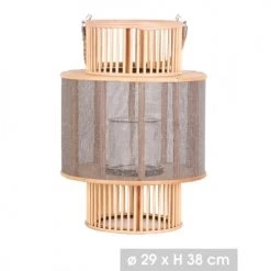 Meilleure affaire 🧨 Wadiga Lanternes Lanterne Ronde En Bois Et Bougeoir En Verre H38cm 😀 -Huiles essentielles || Lanternes || Diffuseurs de parfums Soldes lanterne ronde en bois et bougeoir en verre h38cm 1