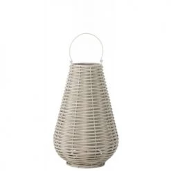 Meilleur prix 🎉 LANADECO Lanternes Lanterne Tissée Led Plastique Blanc H77,5cm 🔔