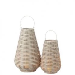 Meilleur prix 🎉 LANADECO Lanternes Lanterne Tissée Led Plastique Blanc H77,5cm 🔔 -Huiles essentielles || Lanternes || Diffuseurs de parfums Soldes lanterne tissee led plastique blanc h77 5cm 4