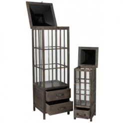 De gros ✔️ LANADECO Lanternes Fenêtre Bois De Sapin Marron Métal Noir H130cm - Lot De 2 ⭐ -Huiles essentielles || Lanternes || Diffuseurs de parfums Soldes lanternes fenetre bois de sapin marron metal noir h130cm lot de 2 1