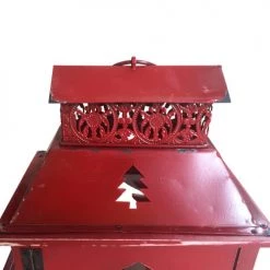 Offres 😉 Mobili Rebecca Lot De 2 Lanternes En Métal Bois Et Verre Rouge ✔️ -Huiles essentielles || Lanternes || Diffuseurs de parfums Soldes lot de 2 lanternes en metal bois et verre rouge 3