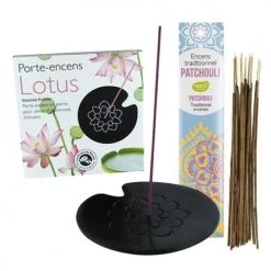 Le moins cher 😉 Les Encens Du Monde Senteurs Porte-encens Lotus + Encens Indien Au Patchouli ⌛