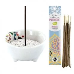 Promo 💯 Les Encens Du Monde Senteurs Porte-encens Végétal En Porcelaine + Encens Indien Au Patchouli 😍