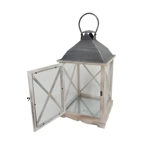 Meilleure vente 🎉 Mobili Rebecca Set De 2 Lanternes Décoratives En Bois Et Pvc Marron Clair Et Gris 👍 6 Meilleure vente 🎉 Mobili Rebecca Set De 2 Lanternes Décoratives En Bois Et Pvc Marron Clair Et Gris 👍 – Image 4