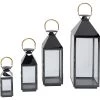 Tout neuf 🎁 Kare Design Set De 4 Lanternes En Acier Inoxydable Noir Et En Verre ✨
